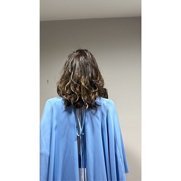 Oscar de La Renta Blue Cape Back Caftan Gown Size XS - Picture 9 of 13